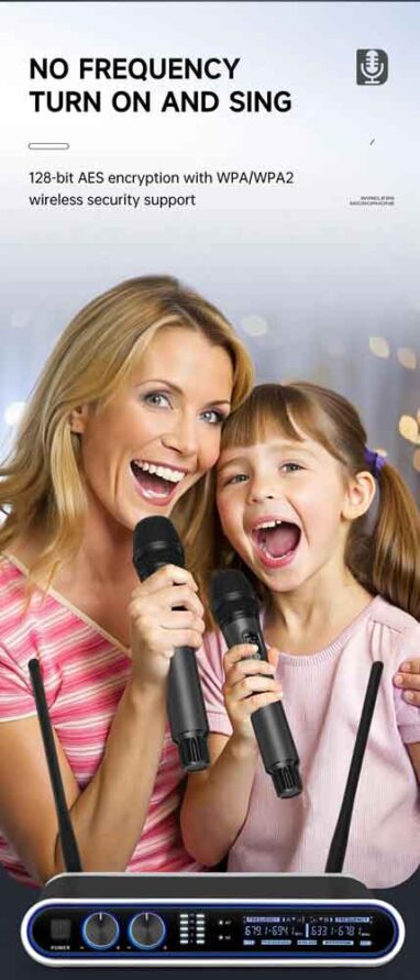 میکروفن بی سیم GA-JP300 سری UHF با قابلیت تنظیم خودکار فرکانس