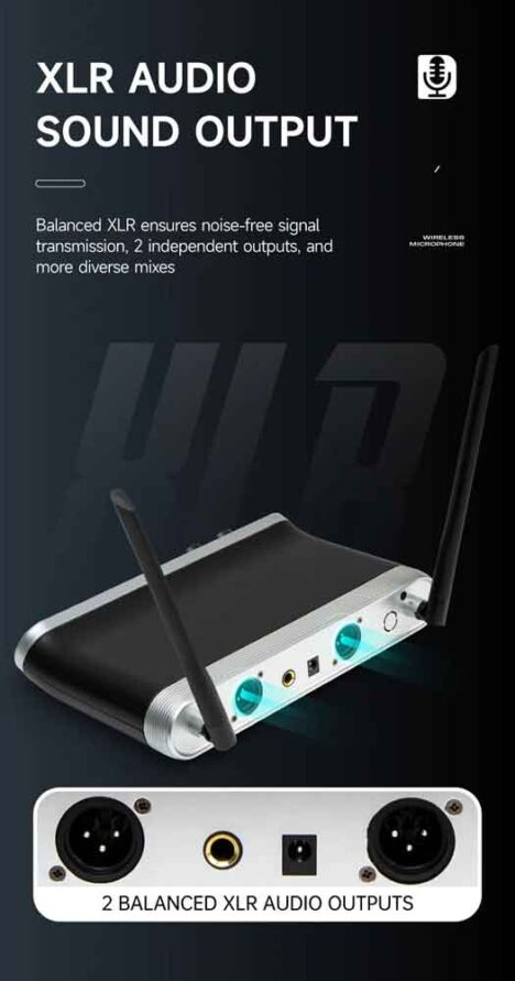 میکروفن بیسیم GA-JP300 سری UHF با خروجی XLR