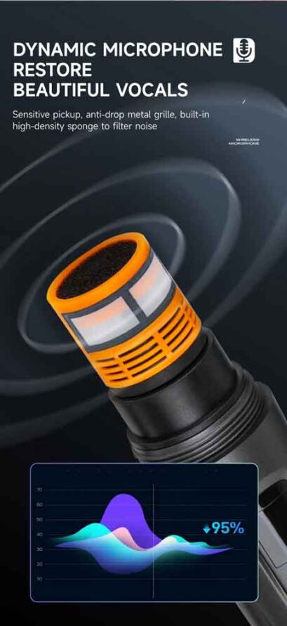 میکروفن بی سیم GA-JP300 سری UHF با دو عدد میکروفون داینامیک دستی