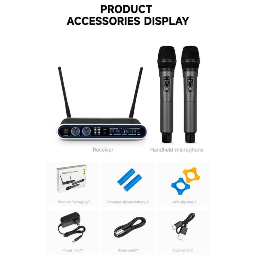اقلام همراه میکروفن بیسیم GA-JP300 سری UHF