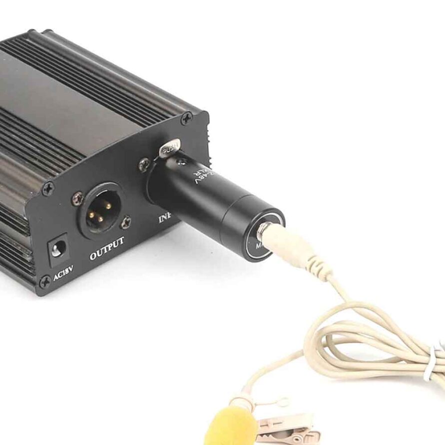 مبدل جک 3.5mm به XLR مدل HZ-48V با قابلیت اتصال به فانتوم پاور