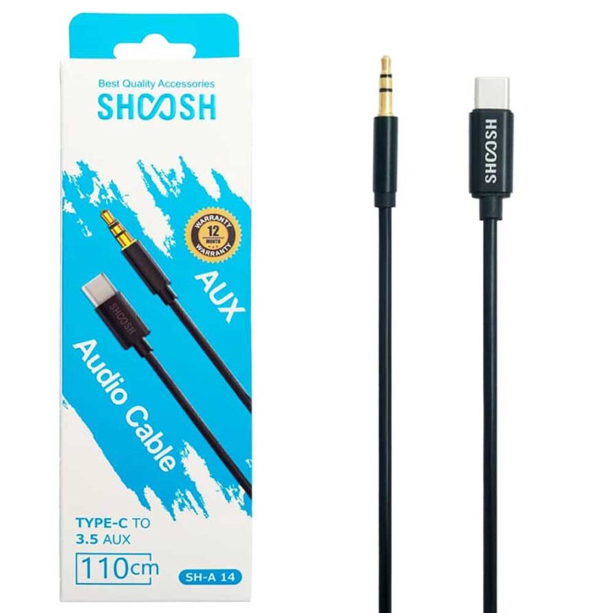 کابل صدا تایپ سی shoosh مدل SH-A14 با طول 110 سانتی متر