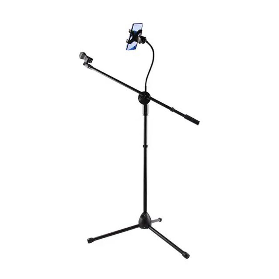 استند ایستاده میکروفون استودیویی H110B به همراه هولدر موبایل