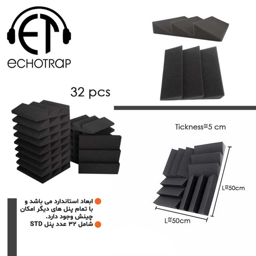 ابعاد و مشخصات پنل آکوستیک STD25.25.5 ابعاد و مشخصات پنل آکوستیک STD25.25.5